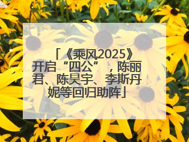 《乘风2025》开启“四公”，陈丽君、陈昊宇、李斯丹妮等回归助阵
