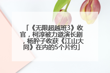 《无限超越班3》收官，柯淳被力邀演长剧，杨肸子收获《江山大同》在内的5个片约