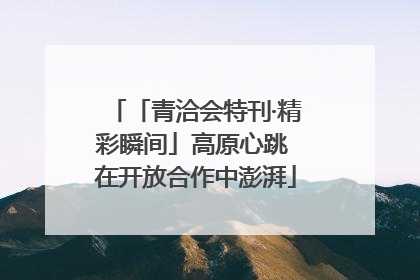 「青洽会特刊·精彩瞬间」高原心跳 在开放合作中澎湃