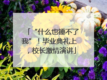 “什么也锤不了我”！毕业典礼上，校长激情演讲