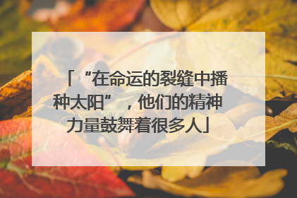 “在命运的裂缝中播种太阳”，他们的精神力量鼓舞着很多人