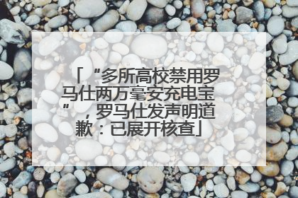 “多所高校禁用罗马仕两万毫安充电宝”，罗马仕发声明道歉：已展开核查