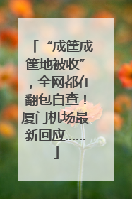 “成筐成筐地被收”，全网都在翻包自查！厦门机场最新回应……
