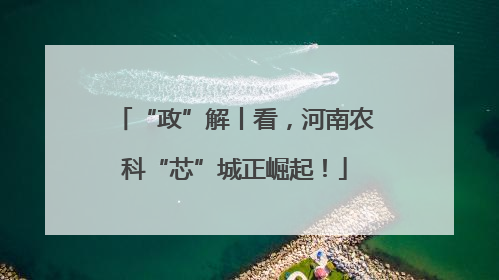“政”解丨看，河南农科“芯”城正崛起！