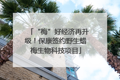 “梅”好经济再升级！保康签约野生蜡梅生物科技项目