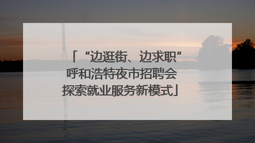 “边逛街、边求职” 呼和浩特夜市招聘会探索就业服务新模式
