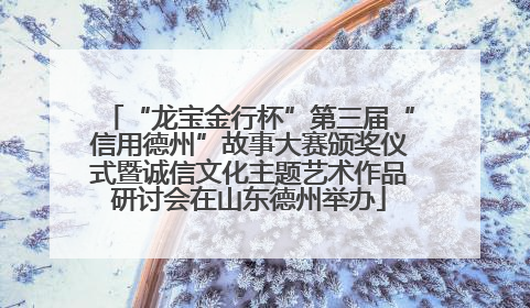 “龙宝金行杯”第三届“信用德州”故事大赛颁奖仪式暨诚信文化主题艺术作品研讨会在山东德州举办