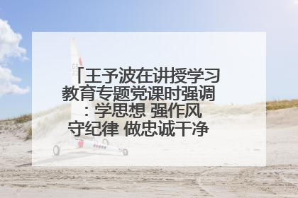 王予波在讲授学习教育专题党课时强调：学思想 强作风 守纪律 做忠诚干净担当的共产党员