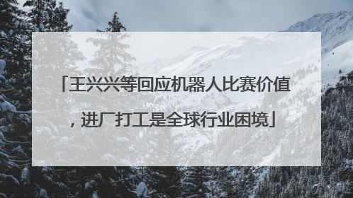 王兴兴等回应机器人比赛价值，进厂打工是全球行业困境