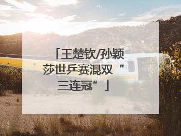 王楚钦/孙颖莎世乒赛混双“三连冠”