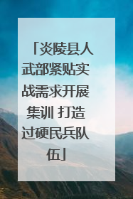 炎陵县人武部紧贴实战需求开展集训 打造过硬民兵队伍
