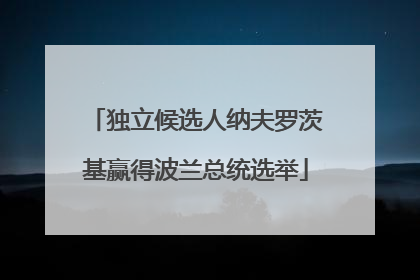 独立候选人纳夫罗茨基赢得波兰总统选举