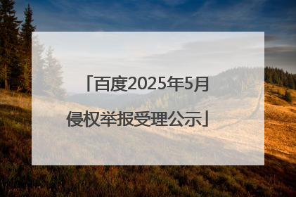 百度2025年5月侵权举报受理公示