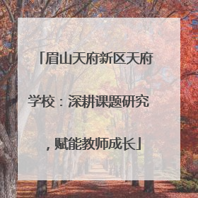 眉山天府新区天府学校：深耕课题研究，赋能教师成长