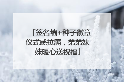 签名墙+种子徽章仪式感拉满，弟弟妹妹暖心送祝福