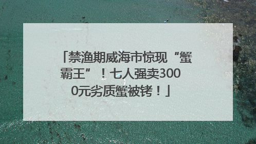禁渔期威海市惊现“蟹霸王”！七人强卖3000元劣质蟹被铐！