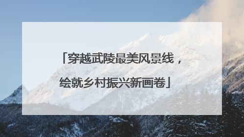 穿越武陵最美风景线，绘就乡村振兴新画卷
