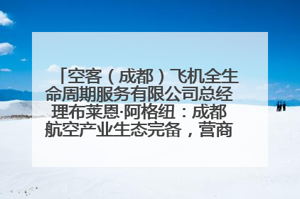 空客（成都）飞机全生命周期服务有限公司总经理布莱恩·阿格纽：成都航空产业生态完备，营商环境优势显著