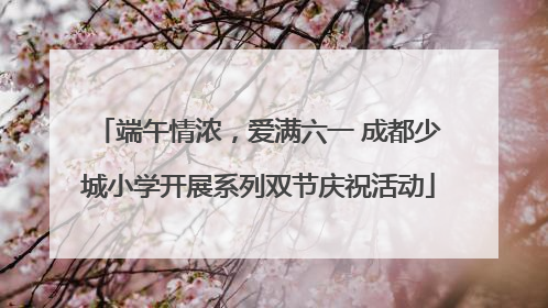 端午情浓，爱满六一 成都少城小学开展系列双节庆祝活动