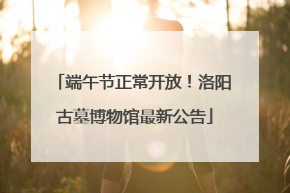端午节正常开放！洛阳古墓博物馆最新公告