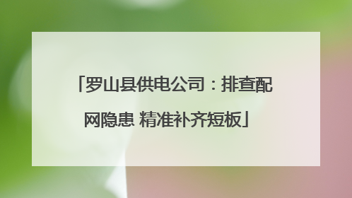 罗山县供电公司：排查配网隐患 精准补齐短板