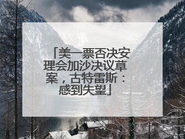 美一票否决安理会加沙决议草案，古特雷斯：感到失望