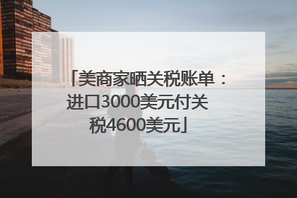 美商家晒关税账单：进口3000美元付关税4600美元