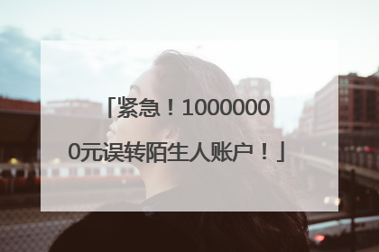 紧急！10000000元误转陌生人账户！