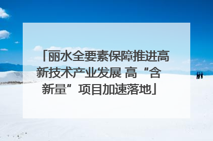 丽水全要素保障推进高新技术产业发展 高“含新量”项目加速落地