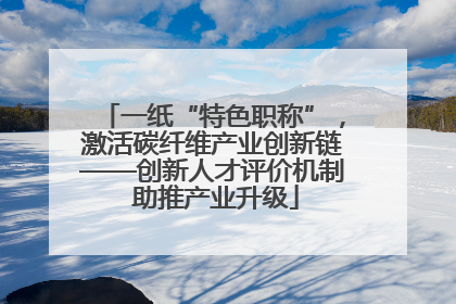 一纸“特色职称”，激活碳纤维产业创新链——创新人才评价机制 助推产业升级