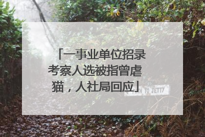一事业单位招录考察人选被指曾虐猫，人社局回应