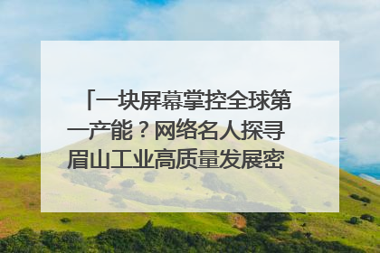 一块屏幕掌控全球第一产能？网络名人探寻眉山工业高质量发展密码｜网络名人四川行