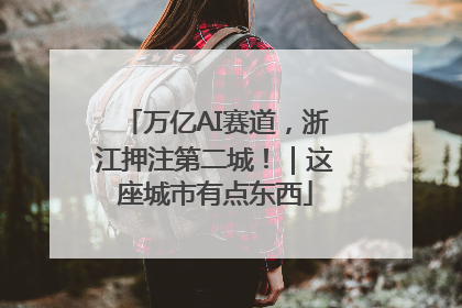 万亿AI赛道，浙江押注第二城！｜这座城市有点东西
