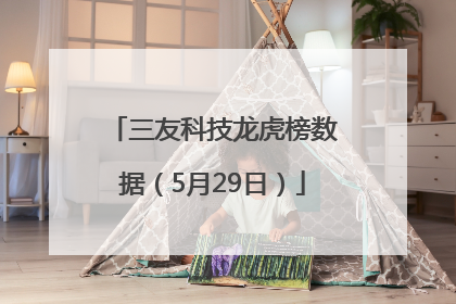 三友科技龙虎榜数据（5月29日）