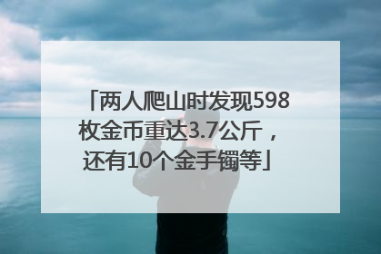 两人爬山时发现598枚金币重达3.7公斤，还有10个金手镯等