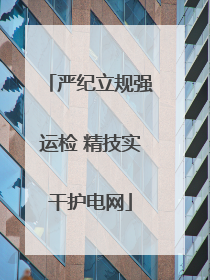 严纪立规强运检 精技实干护电网