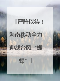 严阵以待！海南移动全力迎战台风“蝴蝶”