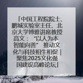 中国工程院院士、鹏城实验室主任、北京大学博雅讲席教授高文：“以人为本 智能向善” 推动文化与科技相生相促｜聚焦2025文化强国建设高峰论坛