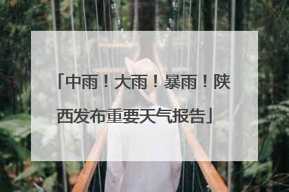 中雨！大雨！暴雨！陕西发布重要天气报告