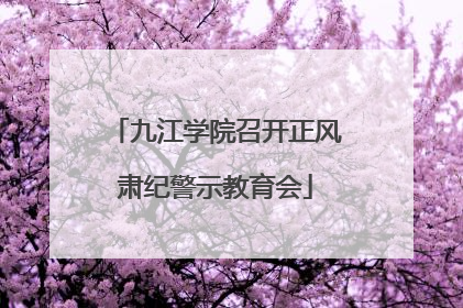 九江学院召开正风肃纪警示教育会