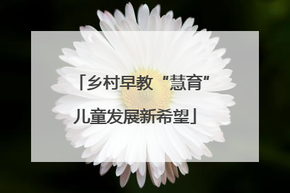 乡村早教“慧育”儿童发展新希望