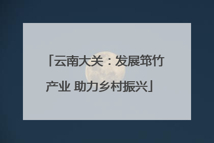云南大关：发展筇竹产业 助力乡村振兴
