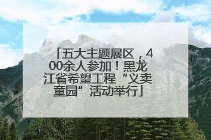 五大主题展区，400余人参加！黑龙江省希望工程“义卖童园”活动举行