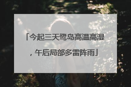 今起三天鹭岛高温高湿，午后局部多雷阵雨