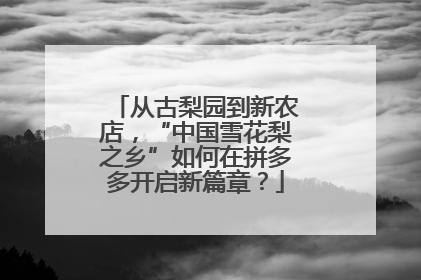 从古梨园到新农店，“中国雪花梨之乡”如何在拼多多开启新篇章？