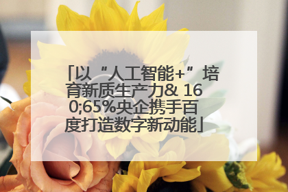 以“人工智能+”培育新质生产力& 160;65%央企携手百度打造数字新动能