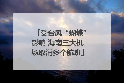 受台风“蝴蝶”影响 海南三大机场取消多个航班