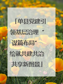单县党建引领基层治理“谋篇布局” 绘就共建共治共享新图景