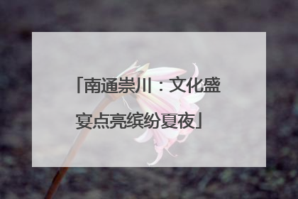 南通崇川：文化盛宴点亮缤纷夏夜