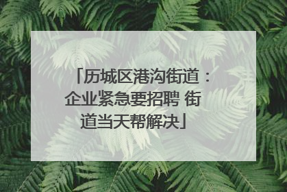 历城区港沟街道：企业紧急要招聘 街道当天帮解决